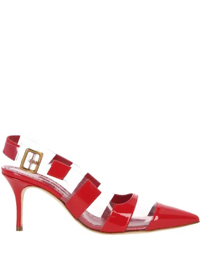 Manolo Blahnik Uxra Patent Pump In Red
