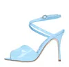 Manolo Blahnik Sandals Clear Blue In Azzurro Blu E Verdi