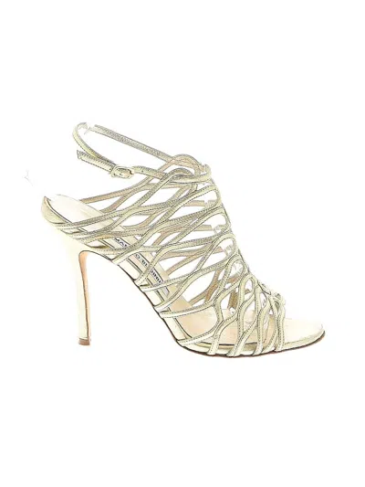 Pre-owned Manolo Blahnik Sandals In Gold
