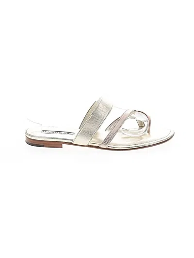 Pre-owned Manolo Blahnik Sandals In Silver