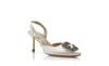 Manolo Blahnik 70mm Hangisi Satin Slingback Pumps In White