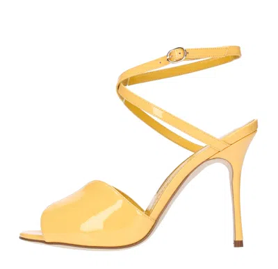 Manolo Blahnik Sandals Yellow In Giallo Vivaci