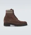 Manolo Blahnik Sapele Suede Lace-up Boots In Brown