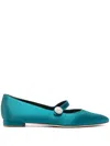 Manolo Blahnik Ballerinas Aus Satin In Blue