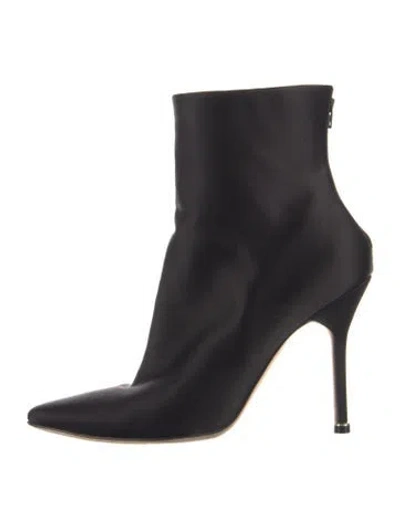 Pre-owned Manolo Blahnik Satin Boots In Black