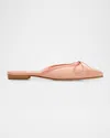 Manolo Blahnik Satin Bow Ballerina Flats In Blue