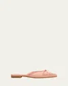 Manolo Blahnik Satin Bow Ballerina Flats In Salmon
