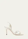 Manolo Blahnik Satin Crisscross Buckle Slingback Sandals In Lcrm1309
