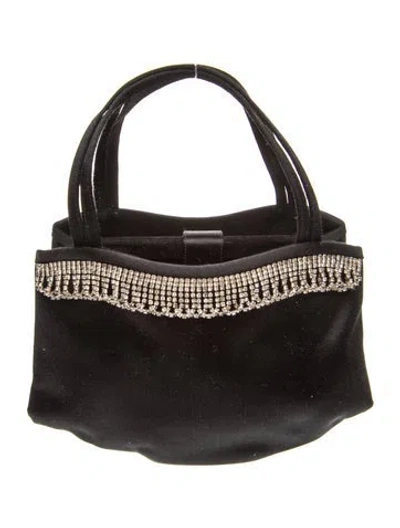 Pre-owned Manolo Blahnik Satin Evening Bag In Black