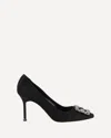 Manolo Blahnik Hangisi 50 Fmc Crystal-embellished Satin Pumps