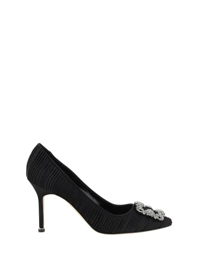 MANOLO BLAHNIK SATIN HANGISI PUMPS