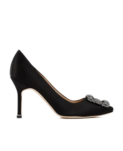 Manolo Blahnik Satin High Heels In Black