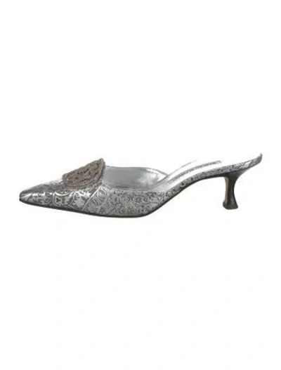 Pre-owned Manolo Blahnik Satin Mules