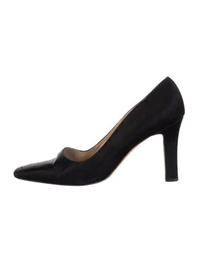 Pre-owned Manolo Blahnik Satin Pumps In Black