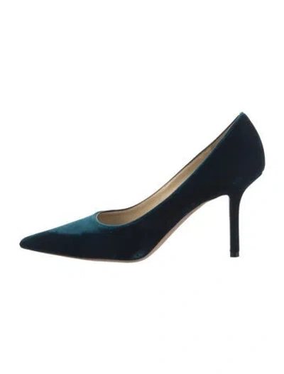 Pre-owned Manolo Blahnik Satin Pumps In Blue