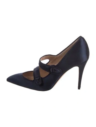 Pre-owned Manolo Blahnik Satin Pumps In Blue