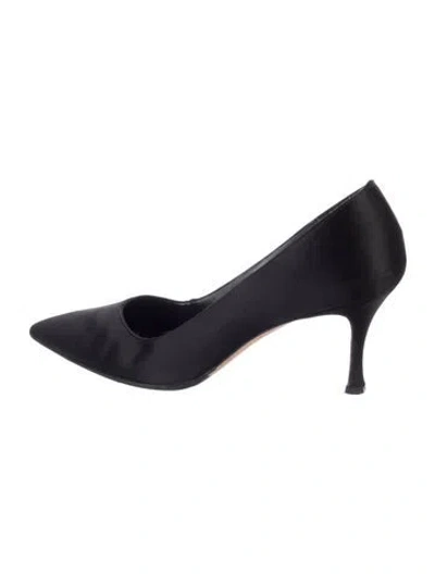 Pre-owned Manolo Blahnik Satin Pumps In Blue