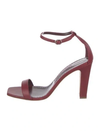 Pre-owned Manolo Blahnik Satin Pumps In Burgundy