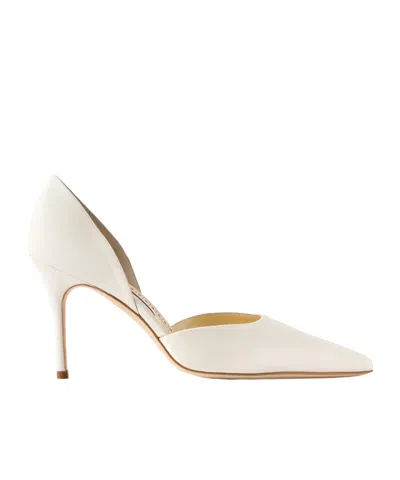 Manolo Blahnik Satin Pumps In Blue