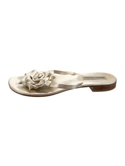 Pre-owned Manolo Blahnik Satin Slides