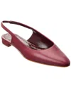 Manolo Blahnik Sawra Leather Slingback Flat In Red