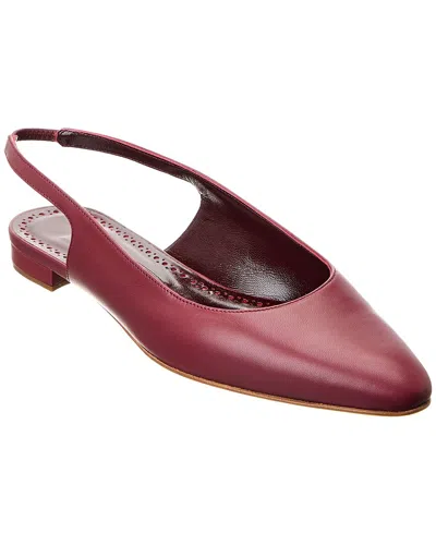 MANOLO BLAHNIK SAWRA LEATHER SLINGBACK FLAT