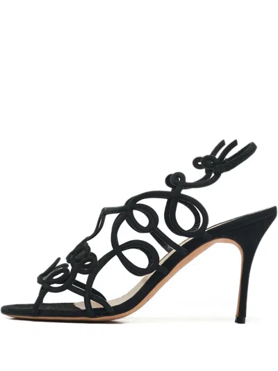 Pre-owned Manolo Blahnik Sculptural Strappy Heeled Sandals
