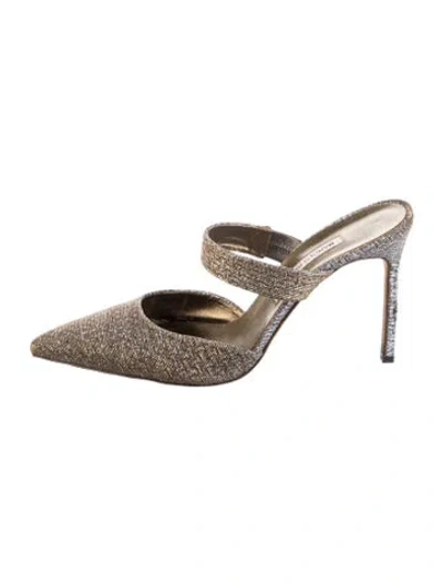 Pre-owned Manolo Blahnik Sequins Patterned Mules