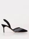 Manolo Blahnik Mingosli 70 Mesh Checkered Slingback Mules In Black