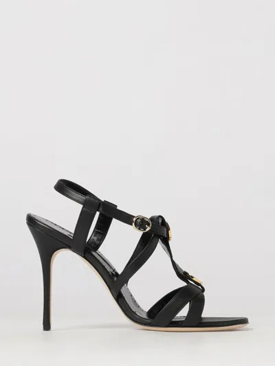 Manolo Blahnik Giza Disc-embellished Sandals In Black