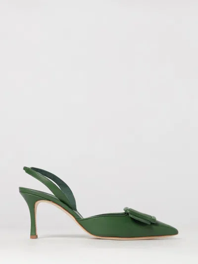 Manolo Blahnik Maysale Sling-back Pumps In Green
