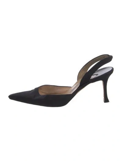 Pre-owned Manolo Blahnik Silk Slingback Pumps In Multi