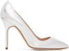 Manolo Blahnik Silver Bb Heels In 0001 Silver