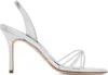 Manolo Blahnik Silver Sareta Heeled Sandals In 0454 Silv