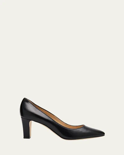 Manolo Blahnik Skiotto Leather Pumps In Black