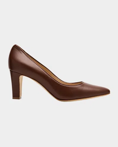 Manolo Blahnik Sikotto 70 Leather Pumps In Dark Brown