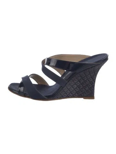 Pre-owned Manolo Blahnik Slides In Blue