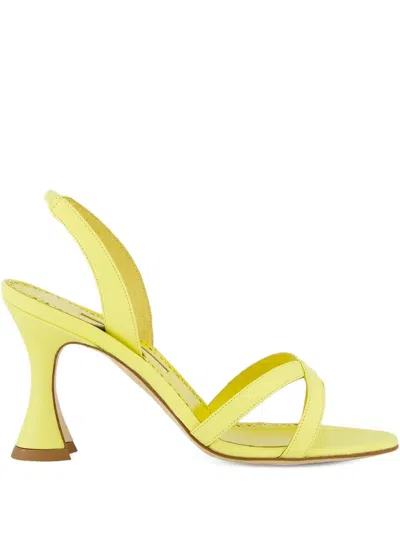 MANOLO BLAHNIK SLINGBACK CROSS-STRAP SANDALS