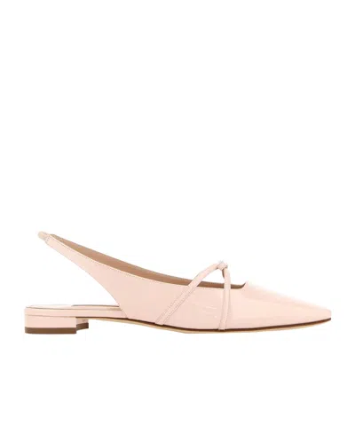 Manolo Blahnik Slingback Flats In Nude