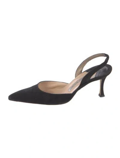 Pre-owned Manolo Blahnik Slingback Pumps In Black