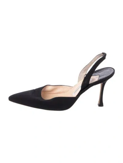 Pre-owned Manolo Blahnik Slingback Pumps In Black