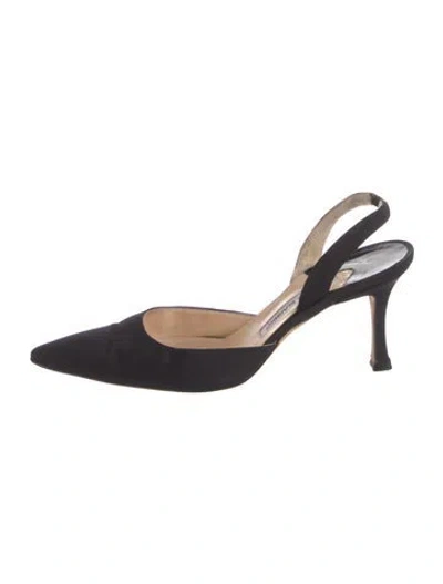 Pre-owned Manolo Blahnik Slingback Pumps In Black