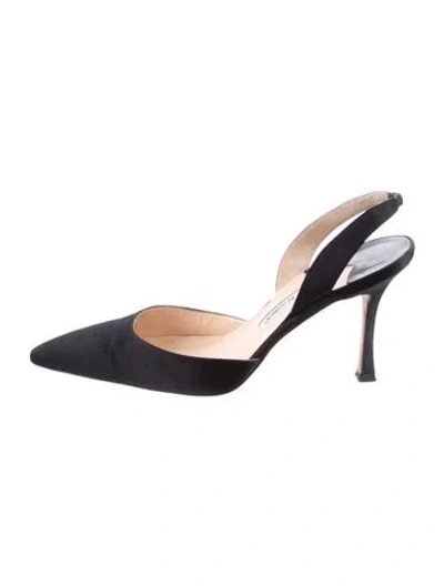 Pre-owned Manolo Blahnik Slingback Pumps In Black