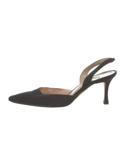 Pre-owned Manolo Blahnik Slingback Pumps In Black