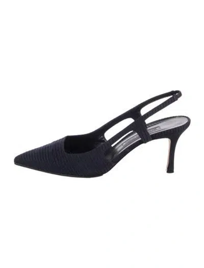 Pre-owned Manolo Blahnik Slingback Pumps In Blue