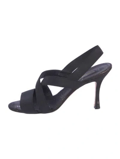 Pre-owned Manolo Blahnik Slingback Sandals In Blue