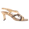 Manolo Blahnik Snakeskin-embossed Sandal Heels In Nude Leather In Brown