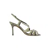 Manolo Blahnik Snakeskin Strappy Heel Sandals In Multi