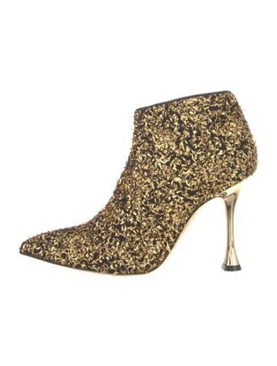 Pre-owned Manolo Blahnik Sock Boots In Gold