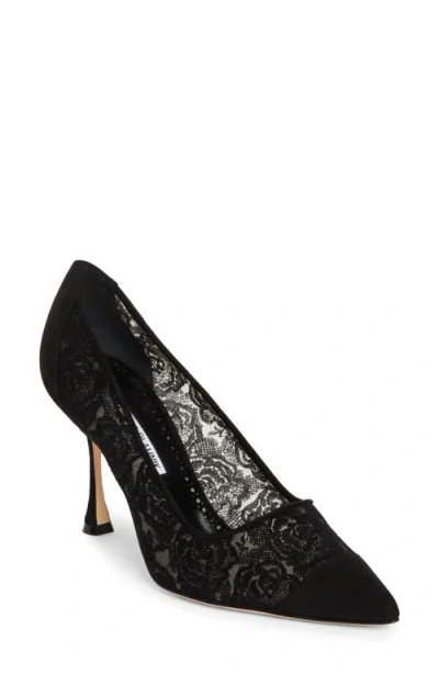 Manolo Blahnik Sololaria Pointed Toe Pump In Black